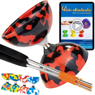 Productafbeelding van Jester diabolo jongleerset - Kogellager professionele diabolo met aluminiumstaven - Online Leervideo