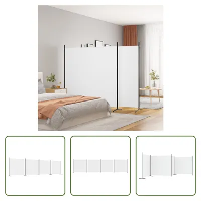 Obrázok produktu pre The Living Store 4 ks. Paraván biely 698x180 cm látka