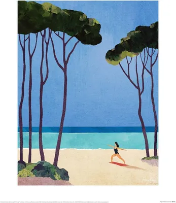 Produktbild von Henry Rivers - bedruckt "Yoga Girl" PM10403 (40 cm x 30 cm x 0,21 cm) (Blau/Beige/Grün)