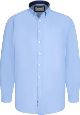 Image de Duke - Chemise pour homme « D555 Richard », style Oxford, coupe haute, manches longues DC589 (L) (bleu ciel)