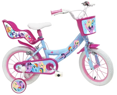 Image de MY LITTLE PONY 14, adapté aux enfants de 4 à 6 ans, pour une taille comprise entre 100 et 120 cm, avec panier et siège pour poupée