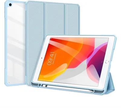 Produktbild von Dux Ducis Toby Eco-Leather Tablet-Ledertasche Schale Cover für iPad 7/8 10.2" mit Smart-Sleep Funktion Wake-Up Stifthalter Schutzhülle in Blau