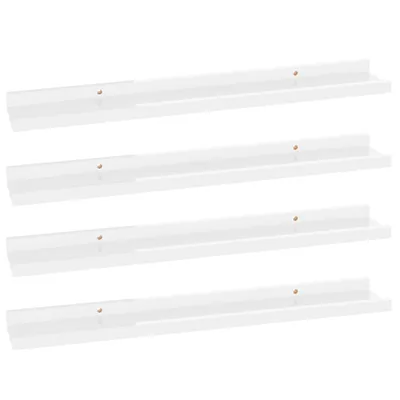 Obrázok produktu pre vidaXL Nástenné police 4 ks Vysokolesklá biela 60x9x3 cm - Nástenné police