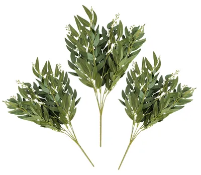 Produktbild von LAYBA Kunst-Eukalyptus Zweige Grün 3er Set – ca. 50 cm Dekozweige für Vase & Tischdeko