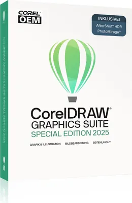Produktbild von CorelDRAW Graphics Suite Special Edition 2025 / Dauerlizenz / (Win10/11-64bit) OEM / Papp-Case
