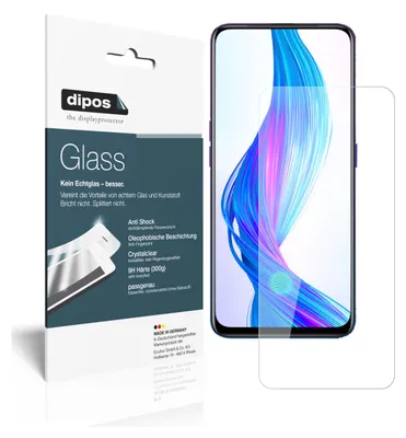 Zdjęcie produktu dla 2x folia ochronna do Oppo Realme X - folia antywstrząsowa 9H dipos Glass z tworzywa sztucznego