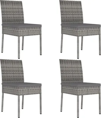 Zdjęcie produktu dla 4-częściowy zestaw krzeseł polyrattan szary