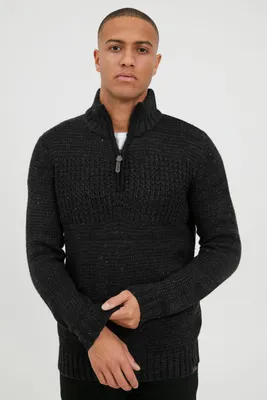 Produktbild von INDICODE IDOslo Herren Strickpullover Troyer Grobstrick Pullover mit Stehkragen