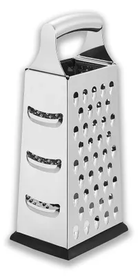 Handkaeseraspel mit 4 Schneidmessern, Edelstahl, silber