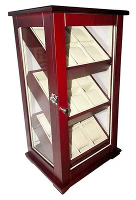Produktbild von Uhrenvitrine Uhrenbox für 18 Armbanduhren Standvitrine Schaukasten SW-2010 C