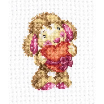 Immagine prodotto di Kit da ricamo a punto croce RTO "Solo per te", schema a punti, tela Aida 14, 12x12 cm