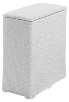 Wäschekorb aus Harz, D-förmig, 70 Liter, Weiß, 50x28x55 cm