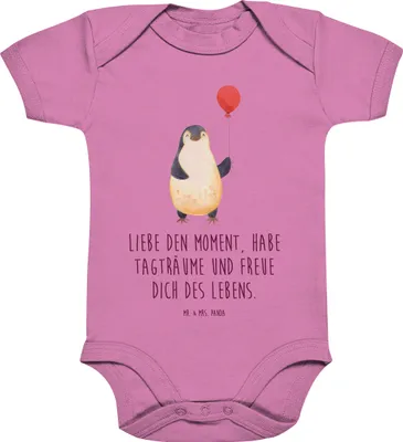 Produktbild von Mr. & Mrs. Panda strampelanzug Pinguin Luftballon 12. - 18. Monat - Bubble Gum Pink - Geschenk, babykleidung body, Geschenkidee, Liebe, Babybody, Strampler Baby, Neustart