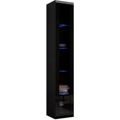 Obrázek produktu pro Vitrína se sklem GOVI VG3D černá / černý lesk