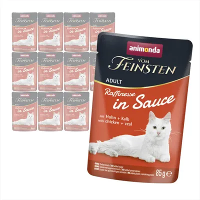 Zdjęcie produktu dla Animonda Vom Feinsten 12x85g Mokra Karma Dla Kota Kurczak z Cielęciną w Sosie