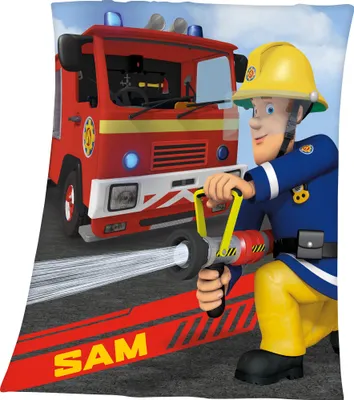 Produktbild von Feuerwehrmann Sam Kuscheldecke / Fleecedecke / Decke, 100% Polyester, 130x160 cm