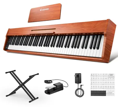 Immagine prodotto di Pianoforte digitale - Pianoforte portatile - 88 tasti - Tasti sensibili al tocco - Bluetooth - Con supporto e pedale