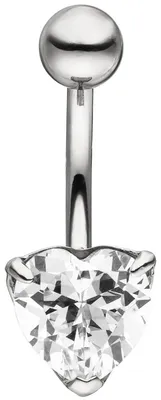 Produktbild von Bauchnabelpiercing Piercing aus Edelstahl mit 1 Zirkonia Herz Herzform Damen