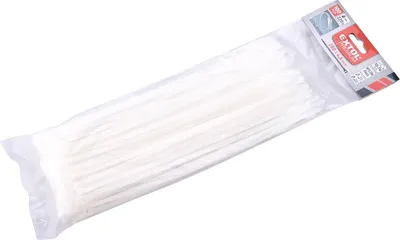 Obrázek produktu pro Pásky stahovací na kabely EXTRA, bílé, 280x4,6mm, 100ks, nylon PA66
