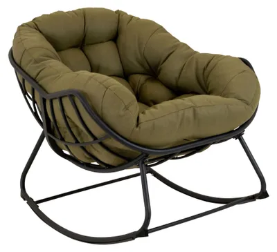 Produktbild von Lesli Living Schaukelsessel Cozy Olive anthrazit/olivgrün