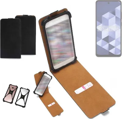 Produktbild von K-S-Trade Handyhülle Schutzhülle kompatibel mit HMD Vibe Hülle Case Cover Flip Style Bumper schwarz 1x