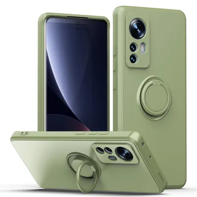 Obrázek produktu pro Xiaomi 12 / 12X Pouzdro, s prstencovým držákem a stojánkem, odolné proti poškrábání, měkký silikon pouzdro pro Xiaomi 12 / 12X Tyrkysový