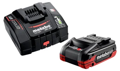 Obrázek produktu pro Základní sada Metabo 1x akumulátor LiHDX 18 V 4,0 Ah (624974000) + nabíječka ASC 290 (627370000)