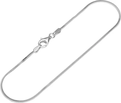 Produktbild von Fußkette 925 Sterling Silber 26cm Schlangenkette 4 fach diamantiert Fußkettchen