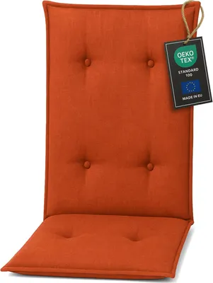 Zdjęcie produktu dla Pillows24 Poduszka na krzesła ogrodowe -120x50x8 cm / Pomarańczowy / Pikowane - Poduszka, siedzisko na krzesło, poduszka na siedzisko do mebli ogrodowych, krzesła ogrodowe