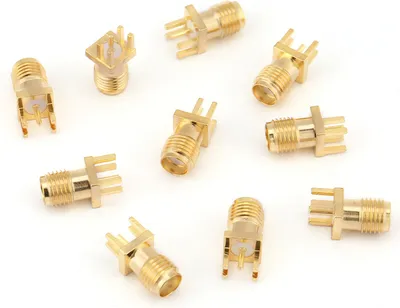 Image de 10pcs Brass SMA Female Base Socket Jack PCB Mount 50 Ohm RF Connectors