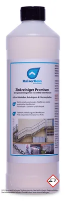 Produktbild von KaiserRein Zinkreiniger 1L Premium der Spezialreiniger für verzinkte Oberflächen z.B. an Gebäuden, Anhängern & Fahrzeugen Auto Anhängern Zinkbleche verzinktem Stahl