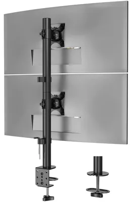 Image de Support de bureau pour moniteur double - Pour écrans de 13 à 34 pouces - Capacité de 10 kg par écran - Noir