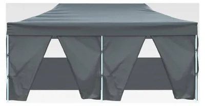 Produktbild von Faltbares Partyzelt 291x580x315 cm Anthrazit - Outdoor Party- und Campingzelt mit transparenten Fenstern