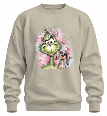 Imagen del producto de Camiseta de manga larga o sudadera con diseño de Grinch, Navidad, perro, divertida, estilo vintage, uni, disponible en talla XXL