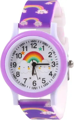 Produktbild von Analog, 3D Cartoon Lernuhr Quarzwerk, Silikon Uhrenarmband, 3 Jahre bis 11 Jahre, Armbanduhr Mädchen Junge Kinder