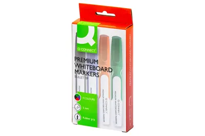 Image de Q-Connect® KF11169 Marqueur pour tableau blanc Premium - 3 mm, paquet de 4 sortiert