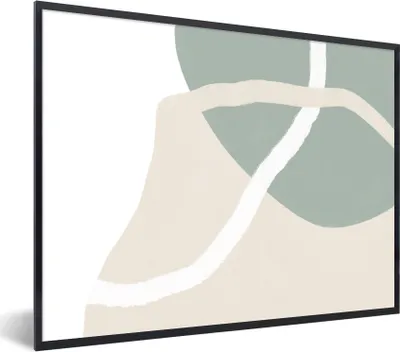 Produktbild von MuchoWow® Gerahmtes Poster Minimalismus - Pastell - Gestaltung 80x60 cm - Poster mit Schwarzem Bilderrahmen Wandposter Rahmen Foto Bilder - Schwarzem - Mit Gestell