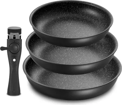 Image de Fadware Set de 4 poêles | 20+24+28 cm | anti-adhésif | pour tous les types de cuisinières | va au four