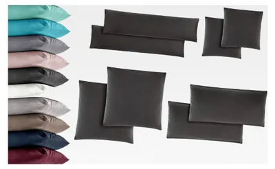 Produktbild von 2er Set Jersey Kissenbezüge 100% Baumwolle in verschiedenen Größen und Farben 40x40 cm Silber