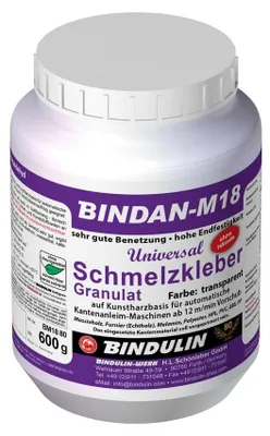 Produktbild von BINDAN-M18 Schmelzkleber 600 g PE-Dose Farbe: transparent