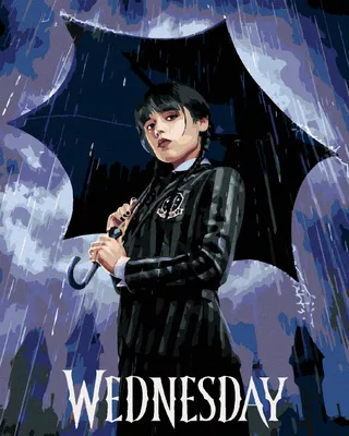 Obrázek produktu pro Zuty - Diamantové malování - WEDNESDAY ADDAMS NA PLAKÁTĚ, 40x50 cm, vypnuté plátno na rám
