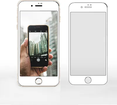 Produktbild von 2x iPhone 7 / 8 3D Full Screen Curved Glas Schutzglas Panzerfolie Hartglas 9H Neu Weiss