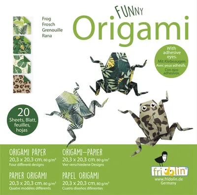Produktbild von origami Frosch faltbar 20 x 20 cm 20 Stück mehrfarbig
