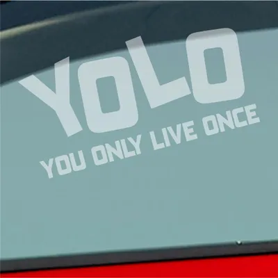 Produktbild von Auto Aufkleber YOLO You only live once Leben Genießen Abenteuer 12x6 cm Milchglas Sticker Heckscheibenaufkleber