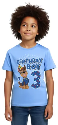 Produktbild von Spreadshirt Paw Patrol Chase 3 Jahre Alt 3. Geburtstag Kinder T-Shirt, 110/116 (5-6 Jahre), Himmelblau