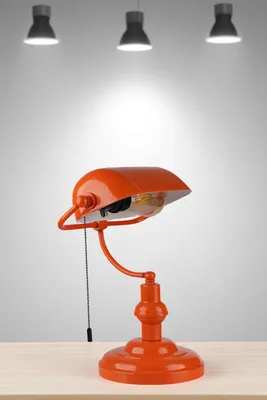Produktbild von Opviq, Moderne Tischlampe, Orange, Metallkörper, E27, 38 cm hoch, IP20