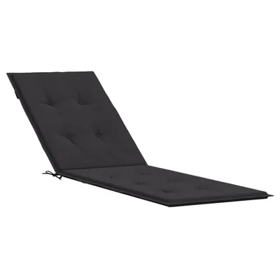 Image de Coussin de chaise de terrasse noir (75+105)x50x4 cm