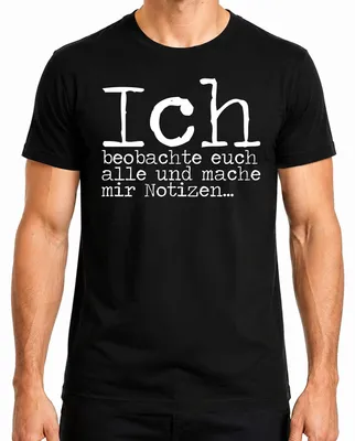 Produktbild von Ich beobachte und notiere Nerd Spruch Detektiv Humor Statement Herren T-Shirt, Schwarz, XXL