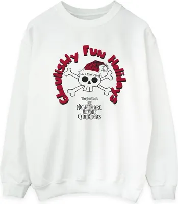 Produktbild von Disney - "The Nightmare Before Christmas Ghoulishly Fun Holidays" Sweatshirt für Damen BI31955 (L) (Weiß)