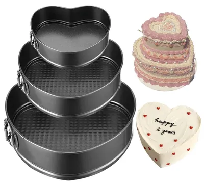 Obrázok produktu pre Sada 3 kusov formičiek na pečenie, uhlíková oceľ, s nepriľnavým povrchom, rozmery: 12 cm, 18 cm, 27 cm
